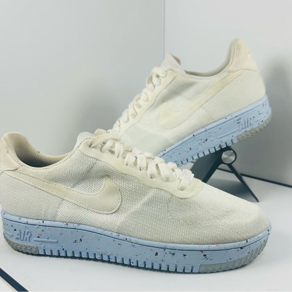 Nike AF1 Crater Flyknit White/White-Pure Platinum DC7273-100 Women's Size 10